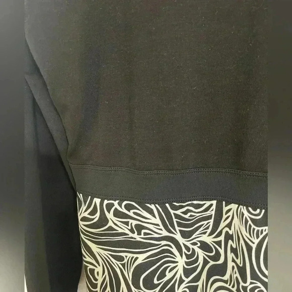 Womens prAna Black White Squiggly Design Skirted Dress Large - Picture 4 of 8